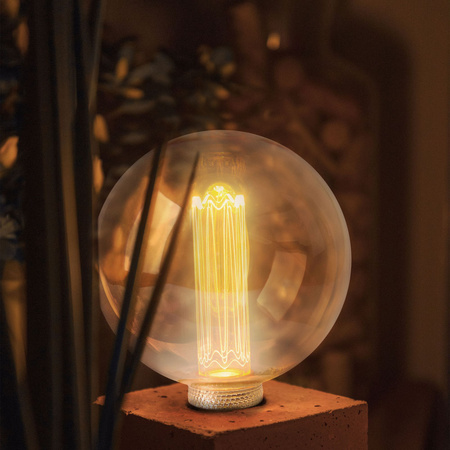 Dekorative LED Lampe E27 G125 4W 200lm 1800K Warm 320° DecoVintage Amber Pillar GOLDLUX (Polux)
