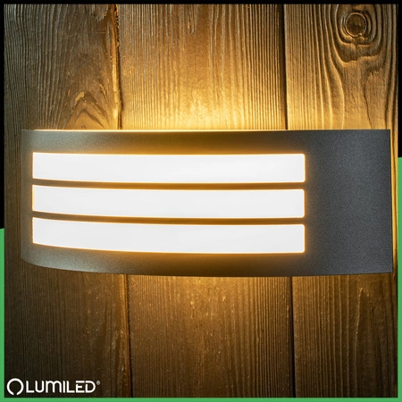 Wandleuchte Außen E27, Garten-Wandleuchte IP44 Schwarz FREESIA LUMILED