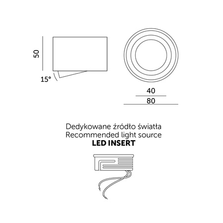 Aufbauleuchte HALOGEN SPOT 50 mm weiß rund beweglich OH36S Kobi