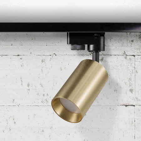 Aluminium 1-Phasen-Reflektorschienen-Kit + 3x GU10 Reflektor Gold MARIBEL Sanico Goldlux