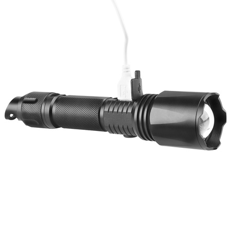 Taktische Taschenlampe wiederaufladbar T6 LED 900lm drehbar ZOOM 5 Modi IPX3 LB0109 LIBOX