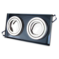 Spot Halogen Flush Mount 2x GU10 Rechteckig Beweglich Schwarz Styx Masterled