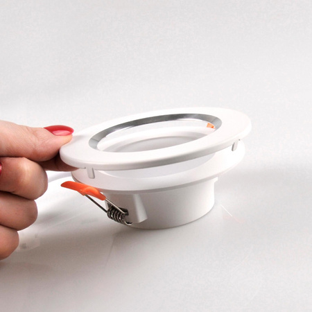 Deckeneinbauleuchte ZOE LED 4.8W 4000K Rundes Netz weiß + silberweißer Ring