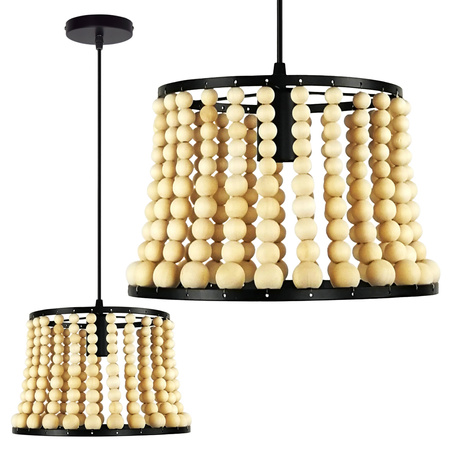 Deckenpendelleuchte BRENA 1xE27 Überhang Schwarz Holz GOLDLUX (Polux)