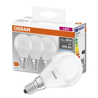 3x LED Lampen E14 P45 5W = 40W 470lm 4000K Neutral 300° OSRAM Sockel