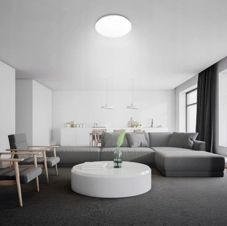 Plafond Deckenleuchte 2x E27 Aufbauleuchte mit Bewegungssensor Rund Weiß LOBO Masterled