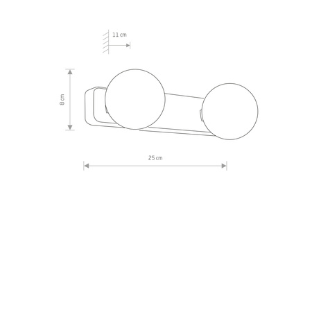 BRAZOS 6950 Nowodvorski Wandleuchte Silber 2xG9Wandleuchte Glasschirm Stahl + Glas Minimalistisch
