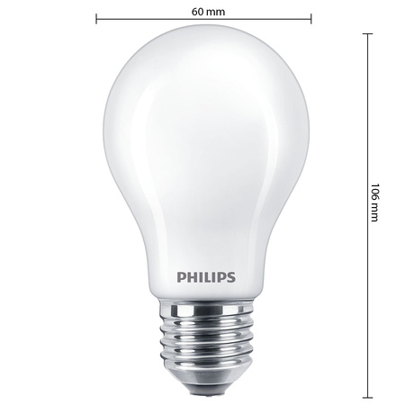 Set mit 6x LED Lampen E27 A60 7W = 60W 806lm 2700K Warm Filament Milky PHILIPS