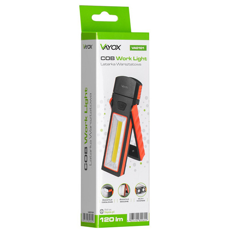 Wiederaufladbare Werkstatt-Taschenlampe Klappbarer Magnet COB + LED VA0101 Vayox