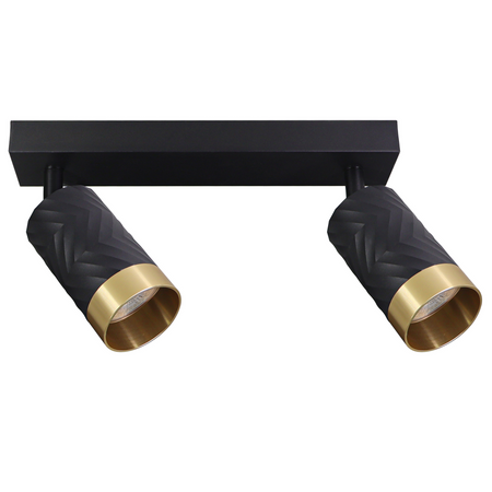 Wand- & Deckenstrahler 2x GU10 Schwarz Gold ARRAS Sanico Goldlux