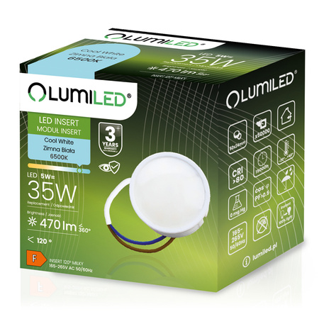 10x LED-Modul INSERT 5W 470LM 120° 6500K Kaltweiß LUMILED