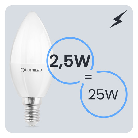 LED Lampen E14, Kerzenform Lampe B35 2.5W = 25W 249lm 180° 4000K neutral LUMILED