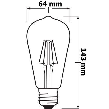 LED Lampen E27 ST64 4W = 40W 470lm 2700K Warm 300° Glühfaden OSRAM