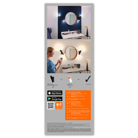Intelligente Wandleuchte SMART + WIFI 12W ORBIS WALL CROSS BLACK LEDVANCE