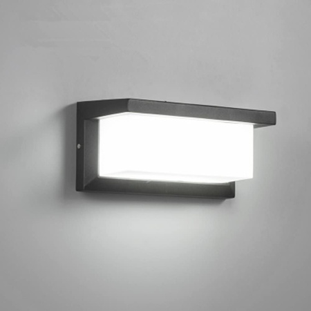 Gartenlampe LED-Wandleuchte 12W architektonische Leuchte rechteckig Lagos Schwarz mit Bewegungssensor