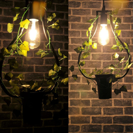 IL MIO SOREN Pendel-Deckenleuchte Schwarz E27 mit Blume GOLDLUX (Polux)