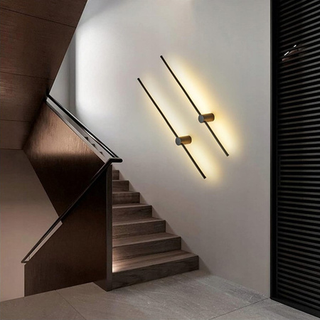 LED-Wandleuchte CATRINA Wandleuchte SCHWARZ Metall 14W 90cm moderner Stil