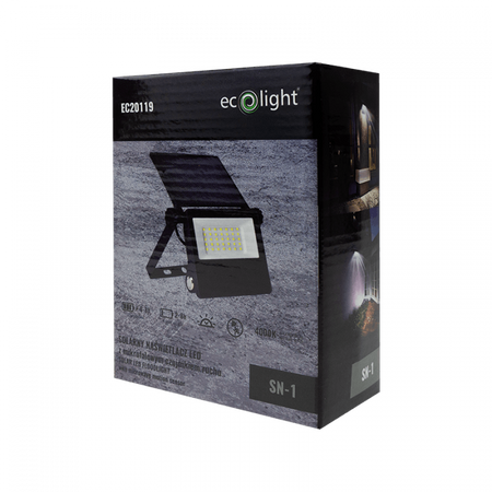 LED-Flutlicht Solar Reflektor 4W 400lm 4000K Neutral 2000mAh IP65 mit Bewegungs- und Dämmerungssensor Ecolight