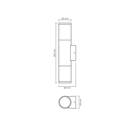 Außenwandleuchte IP54 2x GU10 Grau Videx