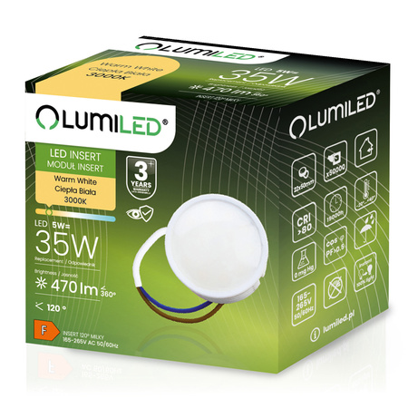 10x LED INSERT 5W 470LM 120° 3000K Warm LUMILED Modul