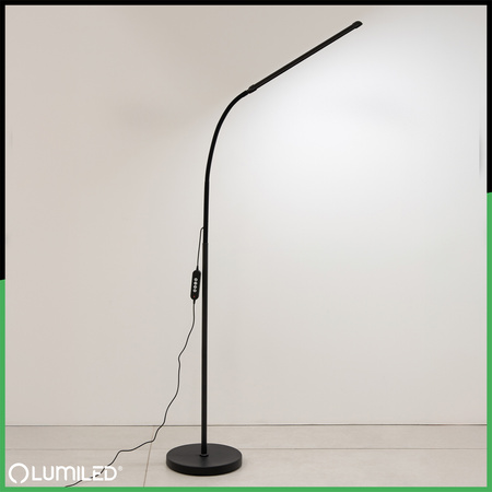 LED 14W CCT Dimmbare Stehlampe mit Höhenverstellung LONGA 2 Schwarz LUMILED
