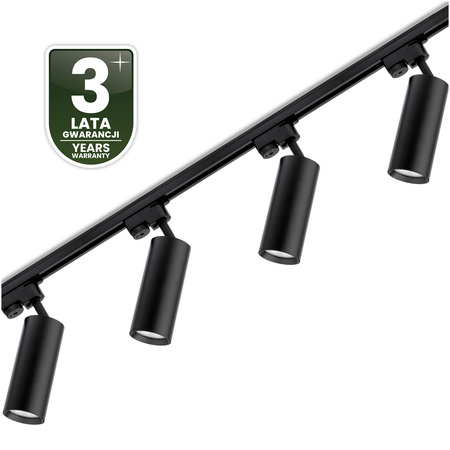 2m Stromschiene + 4x Schienenstrahler GU10 Schwarz RITI LUMILED