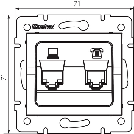 Computer- und Telefonbuchse RJ45 RJ11 Quadratisch Silber LOGI Kanlux