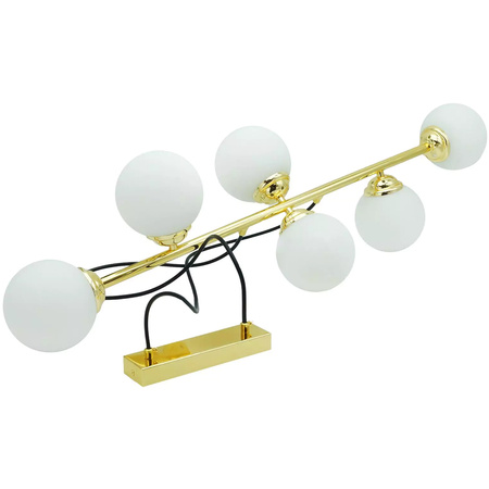 Deckenhängelampe 6xE27 GOLD PALLE Kronleuchter Glasschirme