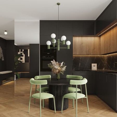 Kronleuchter Pendelleuchte 6x G9 Aluminium Grün Olive Halo French Sky SL.1832 Sollux