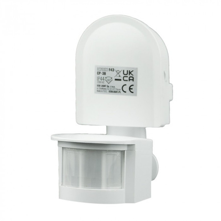 PIR-Bewegungs- und Dämmerungssensor IP44 Aufputzmontage Einstellbar Weiß 12m 180° CP Ecolight