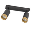 Wand- &amp; Deckenstrahler 2x GU10 Schwarz Gold ARRAS Sanico Goldlux