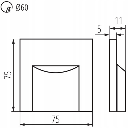 LED-Treppenleuchte Erinus L 0,8W 4000K Neutralgrau KANLUX