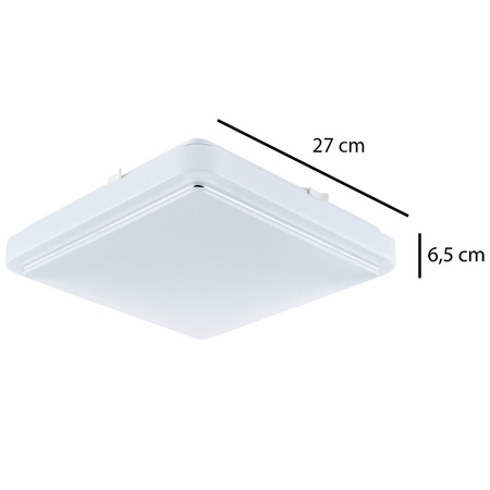 Plafond LED-Decken-Wandleuchte Quadratisch 18W 4000K 27cm IP44