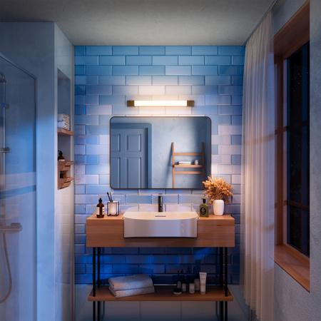 LED Spiegelbeleuchtung 10W 1500lm 2700K 62cm IP44 Schwarz Rover Philips