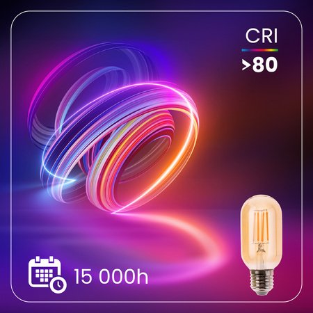 6x LED-Lampe E27 T45 4W = 40W 470LM 2000K warmweiß 360° Filament Amber LUMILED