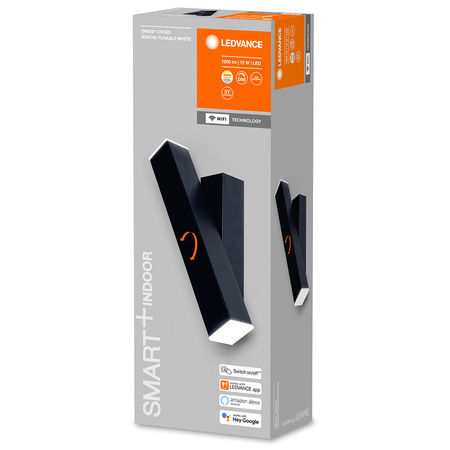 Intelligente Wandleuchte SMART + WIFI 12W ORBIS WALL CROSS BLACK LEDVANCE