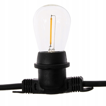 Garten Girlande Outdoor-Lichterkette 10m 10x E27 Glühbirnen 1W 2700K NARCI Lumiled