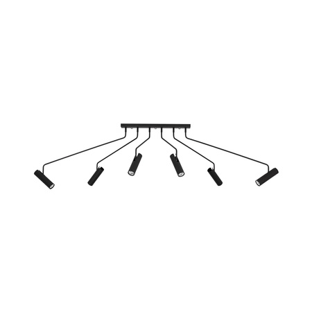 EYE SUPER 6505 Nowodvorski Deckenleuchte Schwarz 5xGU10 Kronleuchter Beweglicher Rohrschirm Moderner Stahl
