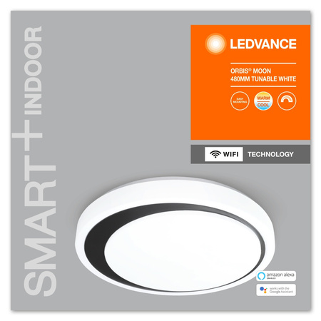 LED Deckenleuchte schwarz ORBIS Moon 32W 3300lm warm-kalt 48cm SMART+ WiFi LEDVANCE