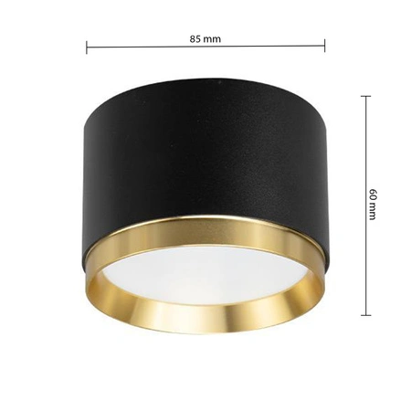 Aufputz Halogen Tuba Reflektor Spot GX53 Rund Schwarz Gold Lumet Masterled