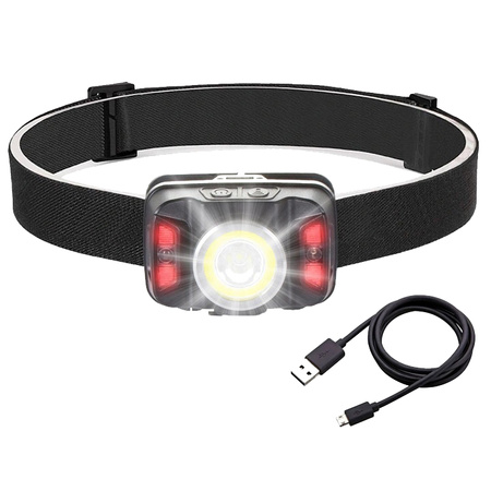 Wiederaufladbare LED-Stirnlampe mit Bewegungssensor XTE 5W + COB 10W VA0025 VAYOX