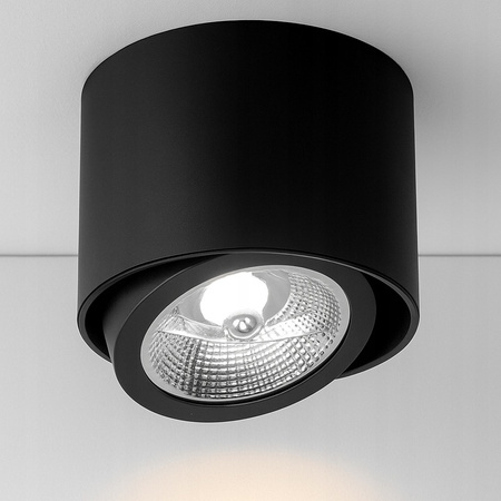 Aufputz-Halogenröhren-Reflektor Spot GU10 rund beweglich schwarz gemastert