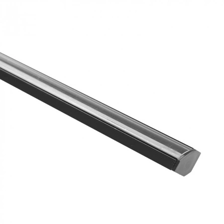 LED-Eckprofil aus Aluminium Aufputz Schwarz 1m mit schwarzem Diffusor für LED-Streifen + Kappen Ecolight R-Serie