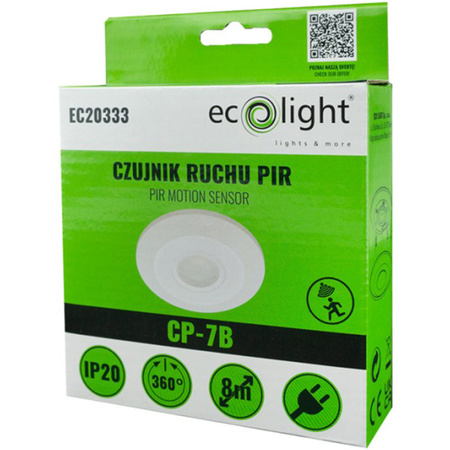 PIR 360° Bewegungs- und Dämmerungssensor 8m Decke Weiß