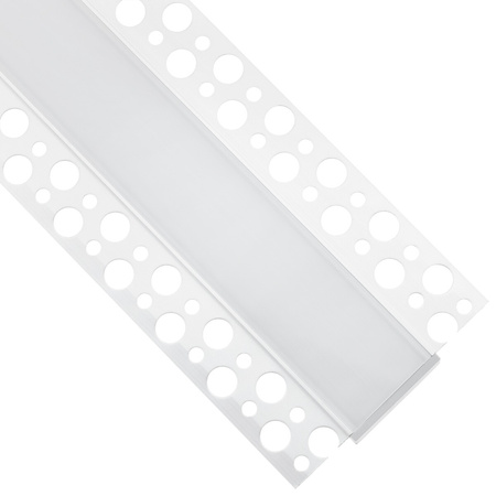 Architektonisches Aluminium LED-Profil XL type P für Gipskartonplatten mit Milchglasabdeckung, 2m LUMILED