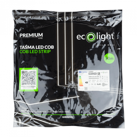 LED-Streifen COB 9W/m 990lm/m 480LED/m 12V 4000K Neutral IP20 Rolle 50m Ecolight