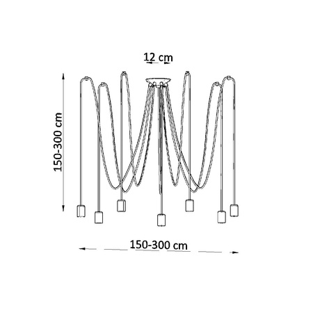 EDISON 7xE27 Spider Kronleuchter Hängeleuchte Deckenleuchte Loft Schwarz SOLLUX