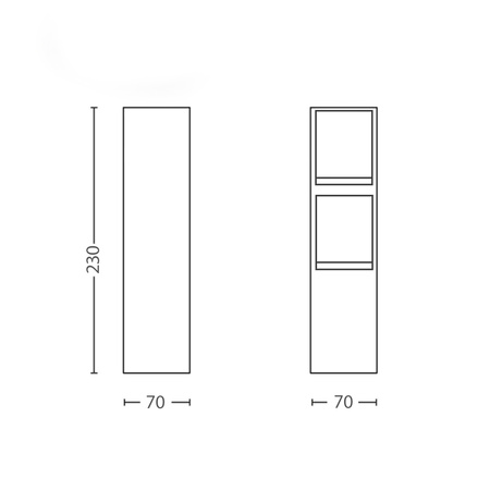 Elektrischer Gartenpfahl ROCK myGarden 2x Steckdose 230V IP44 mit Erdung Silber PHILIPS