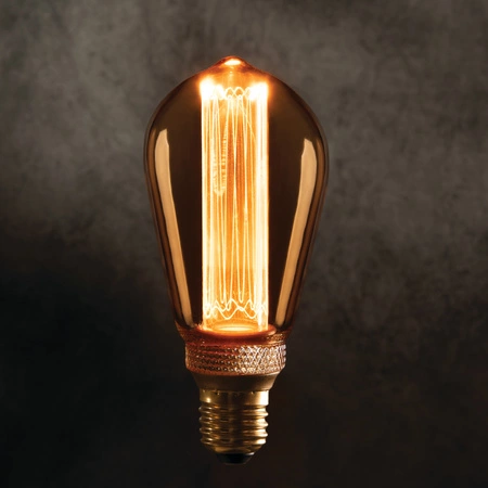 LED Lampen ST64 E27 4W 200lm 1800K Warm Glühfaden Amber KANLUX