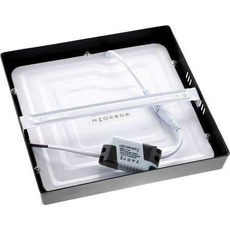 Deckenaufbauleuchte LED-Panel 18W 4000K Schwarzes Quadrat Proma LVT